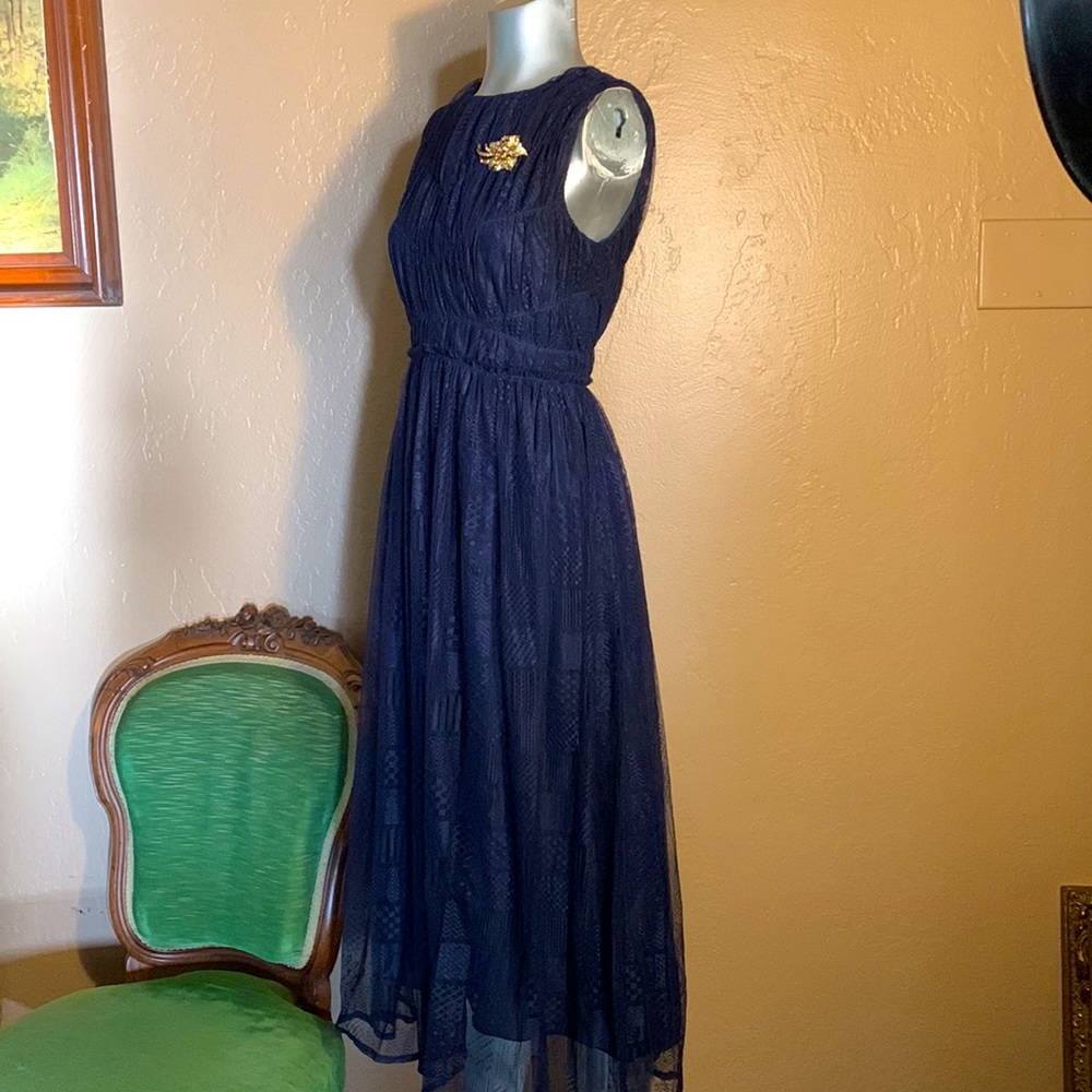 NWT High Tech Abito Donna Intriguing Navy Midi Dress SZ 42